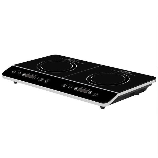 Sealey DH146 Baridi Portable Induction Hob with 2 Cooking Zones 60 x 36 x 6.5cm - Black