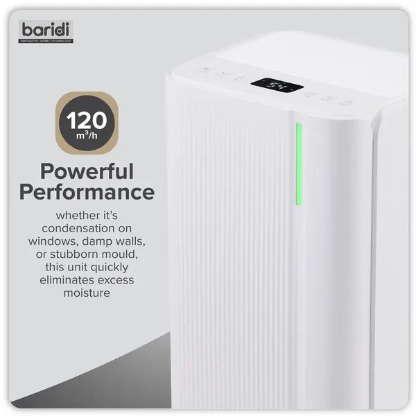 Sealey DH147 Baridi Dehumidifier with Digital Display & 24hr Timer 12L - White