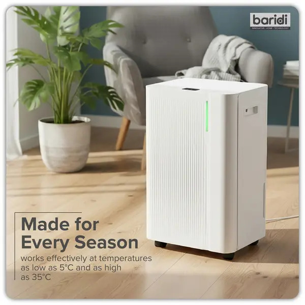 Sealey DH148 Baridi Dehumidifier with Digital Display & 24hr Timer 20L - White