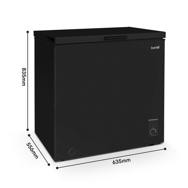 Sealey DH152 Baridi Freestanding Chest Freezer 142L Capacity - Black