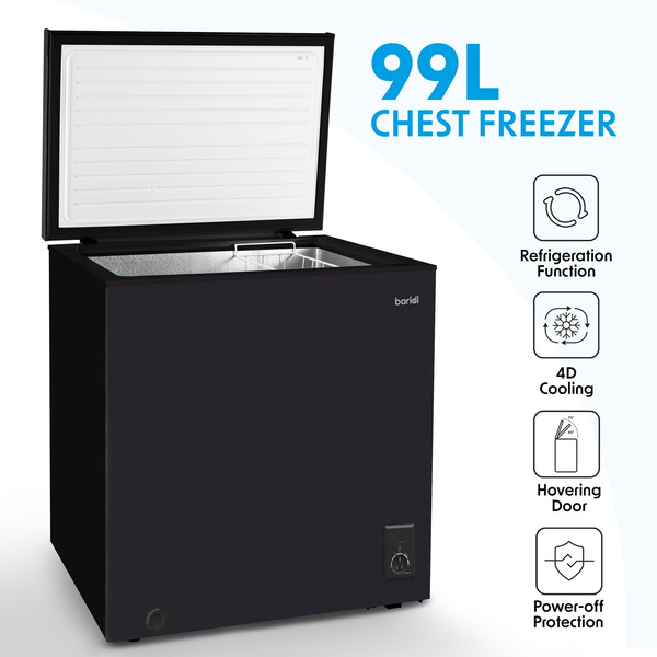 Sealey DH153 Baridi Freestanding Chest Freezer 99L Capacity - Black