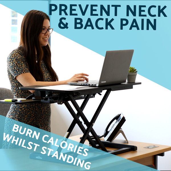 Sealey DH15 Dellonda 89cm Adjustable-Height Standing Desk Riser 15kg Capacity