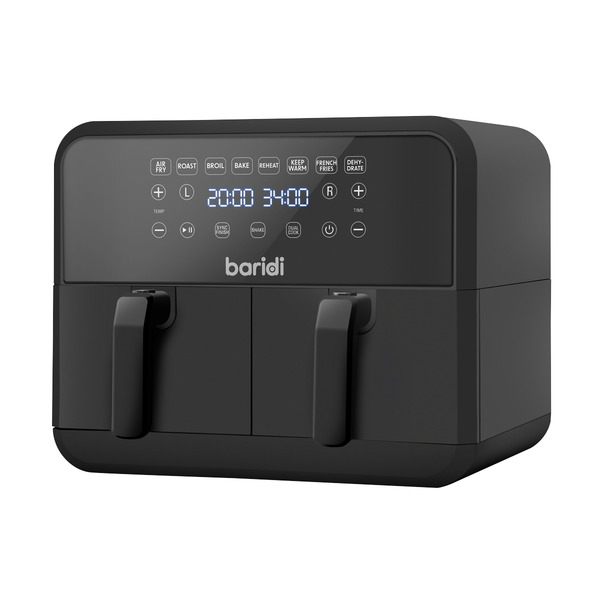 Sealey DH172 Baridi Dual Zone Air Fryer with 8 Preset Functions 8L Capacity