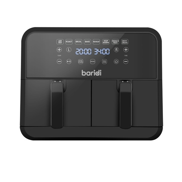 Sealey DH172 Baridi Dual Zone Air Fryer with 8 Preset Functions 8L Capacity