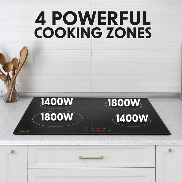 Sealey DH176 Baridi Integrated Induction Hob with 4 Cooking Zones 60cm 6800W Output