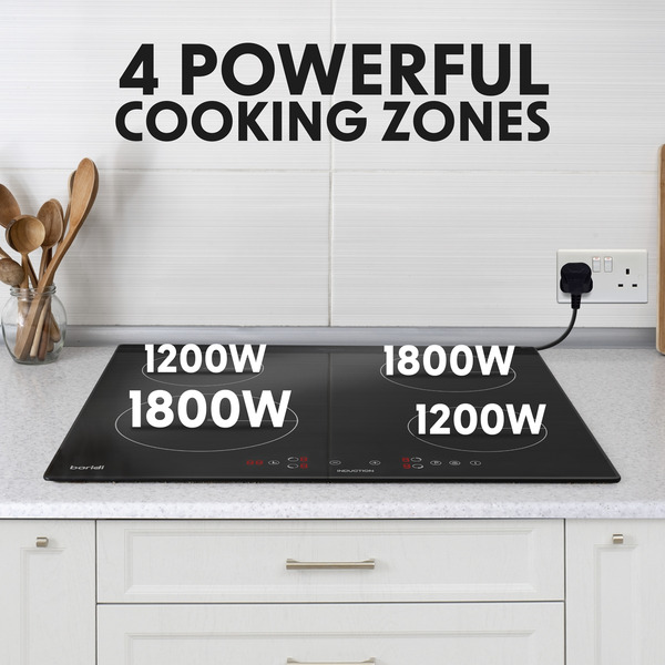 Sealey DH177 Baridi Integrated Induction Hob with 4 Cooking Zones 60cm 2800W Output