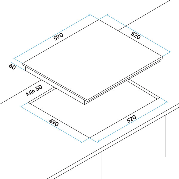Sealey DH177 Baridi Integrated Induction Hob with 4 Cooking Zones 60cm 2800W Output