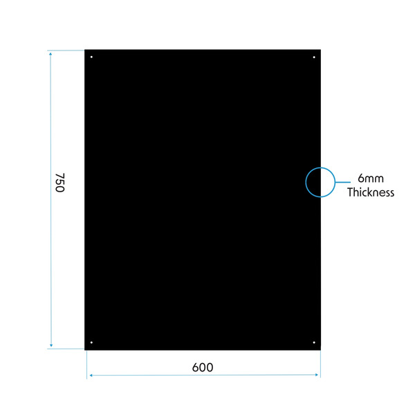 Sealey DH194 Baridi Splashback for Cooker Hoods 60 x 75cm - Black