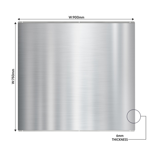 Sealey DH195 Baridi Splashback for Cooker Hoods 90 x 75cm - Stainless Steel