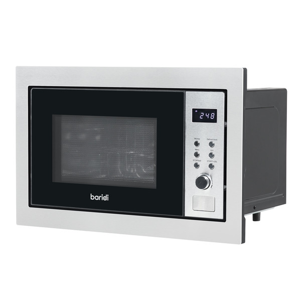 Sealey DH197 Baridi Integrated Microwave Oven with Grill 25L Capacity 900W - Stainless Steel