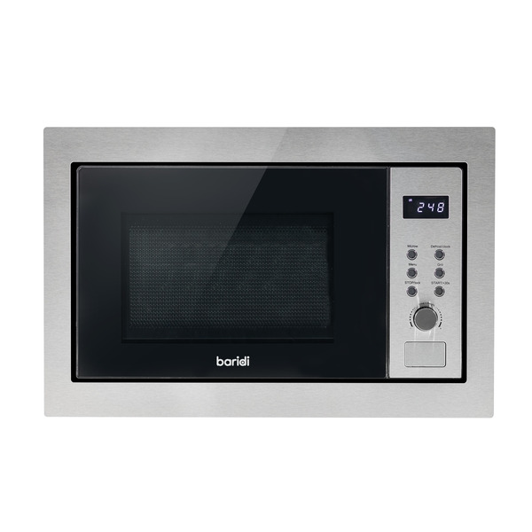 Sealey DH197 Baridi Integrated Microwave Oven with Grill 25L Capacity 900W - Stainless Steel