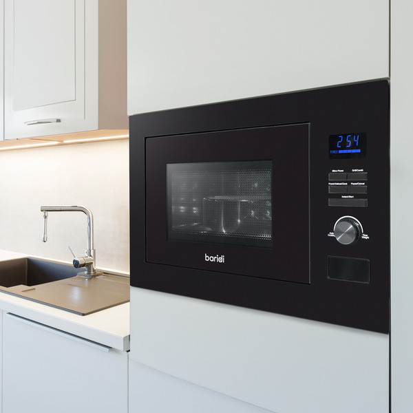 Sealey Baridi Integrated Microwave Oven with Grill 25L Capacity 900W - Black