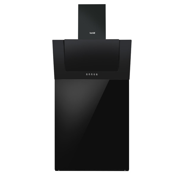 Sealey DH210 Baridi Angled Chimney Cooker Hood with Carbon Filters, LED Lamp & Splashback - Black Glass