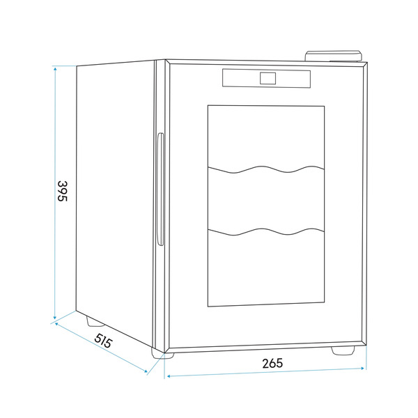 Sealey DH217 Baridi 6 Bottle Tabletop Wine Fridge & Cooler