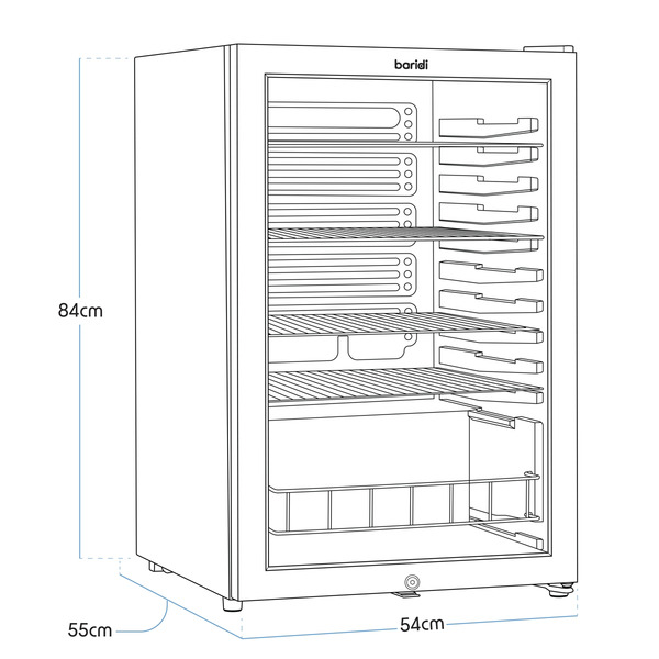 Baridi Under-Counter Drinks/Beer & Wine Fridge 115L Capacity