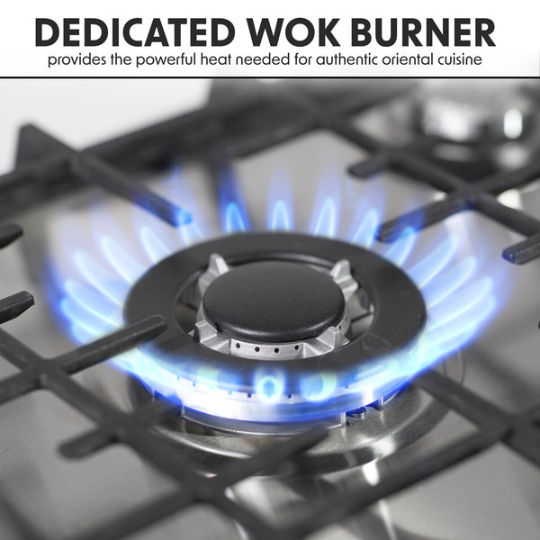 Sealey DH225 Baridi Gas Hob with 4 Cooking Zones 60cm - Stainless Steel