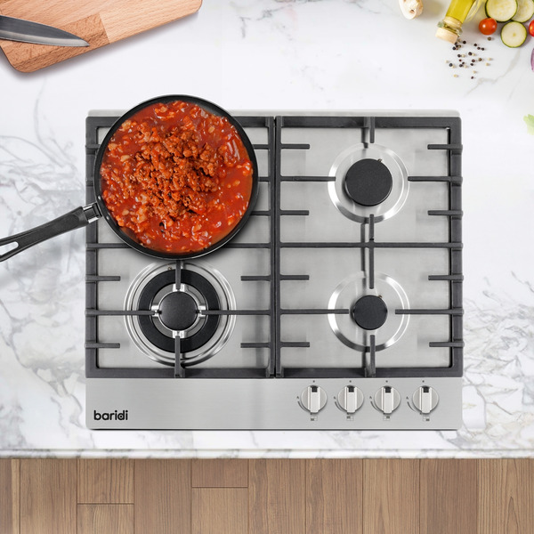 Sealey DH225 Baridi Gas Hob with 4 Cooking Zones 60cm - Stainless Steel