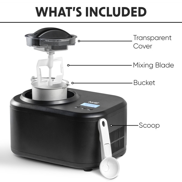 Sealey DH238 Baridi Automatic Churning Ice Cream Machine 1L Capacity - Black