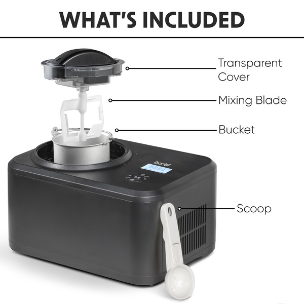 Sealey DH240 Baridi Automatic Churning Ice Cream Machine 1.5L - Black
