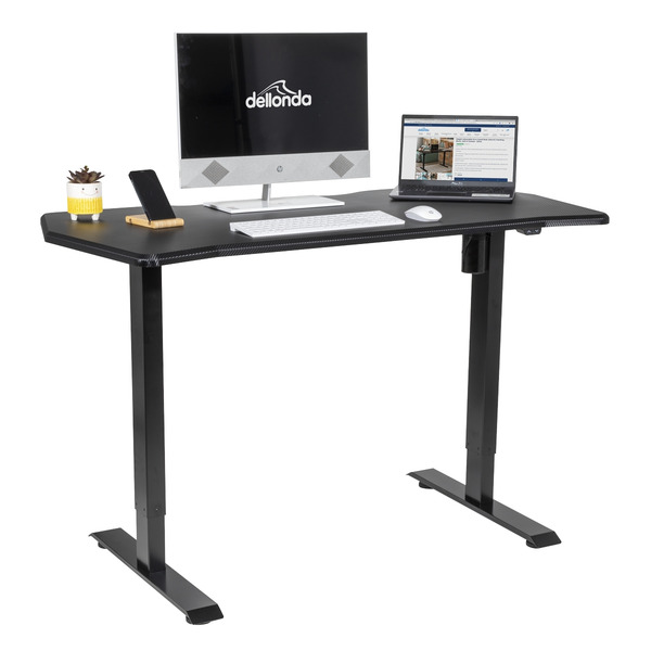 Sealey Dellonda Single Motor Ultra-Quiet Adjustable-Height Electric Sit/Stand Desk - Carbon Fibre Effect Desktop