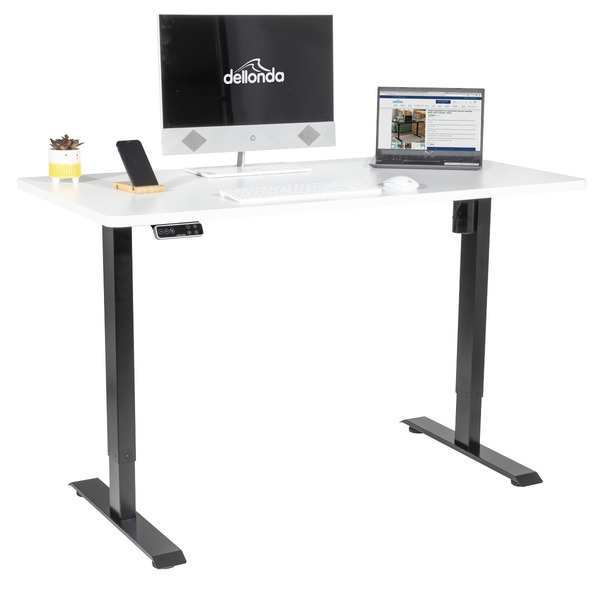 Sealey DH244 Dellonda White Electric Height Adjustable Standing Desk with Memory, Quiet, 1400x700mm