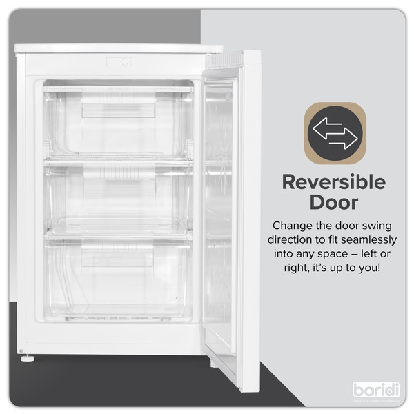 Sealey DH250 Baridi 55cm Undercounter Freezer with Adjustable Thermostat 85L - White
