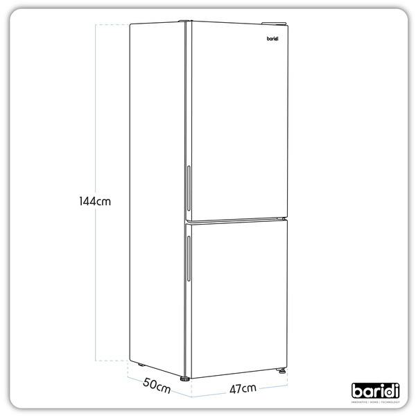 Baridi 70/30 Low Frost Fridge Freezer 157L Capacity - White