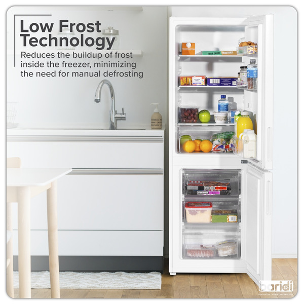Baridi 70/30 Low Frost Fridge Freezer 157L Capacity - White