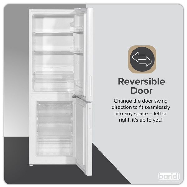 Baridi 70/30 Low Frost Fridge Freezer 157L Capacity - White