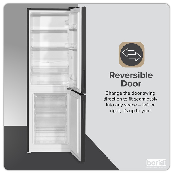 Baridi 47cm 70/30 Fridge Freezer, 157L Capacity Low Frost