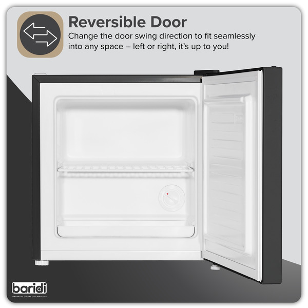 Sealey DH255 Baridi Mini Tabletop Fridge/Freezer, 31L Capacity - Black