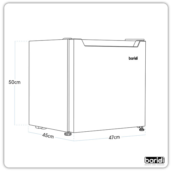 Sealey DH256 Baridi Tabletop Fridge with Ice Box, 46L Capacity, Adjustable Thermostat - White
