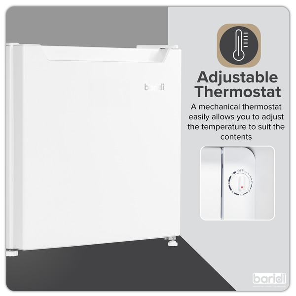 Sealey DH256 Baridi Tabletop Fridge with Ice Box, 46L Capacity, Adjustable Thermostat - White