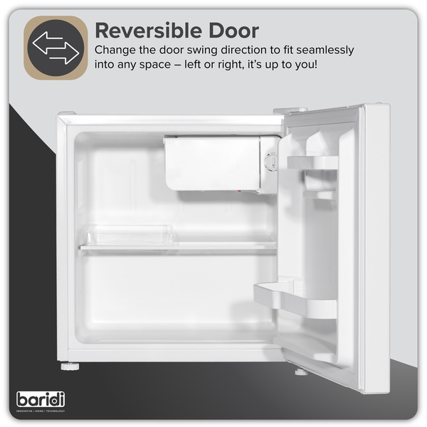 Sealey DH256 Baridi Tabletop Fridge with Ice Box, 46L Capacity, Adjustable Thermostat - White