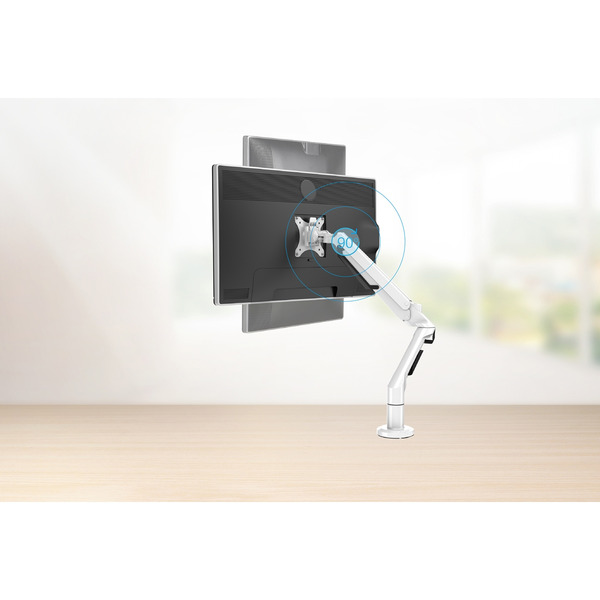 Sealey DH26 Dellonda Adjustable Single Monitor Arm with 360� Rotation - White