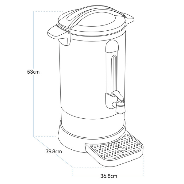 Sealey DH270 Baridi Hot Water Boiler, Tea Urn, 20L Capacity, Stainless Steel