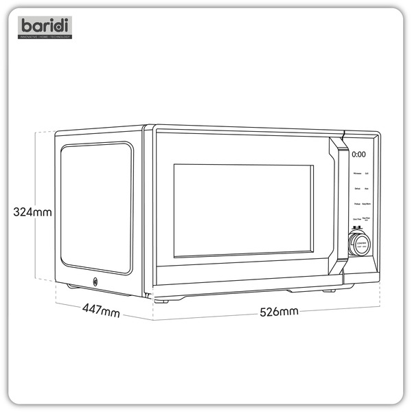 Sealey DH277 Baridi 7-in-1 Air Fryer Microwave & Grill, 28L Capacity - Black
