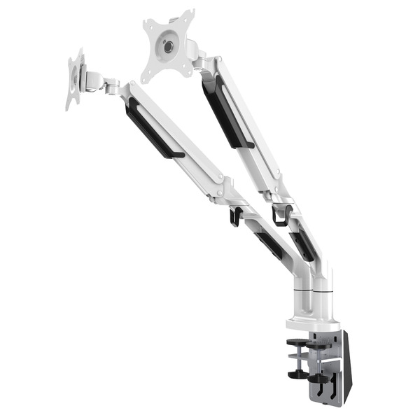 Sealey DH27 Dellonda Adjustable Double Monitor Arm with 360° Rotation - White