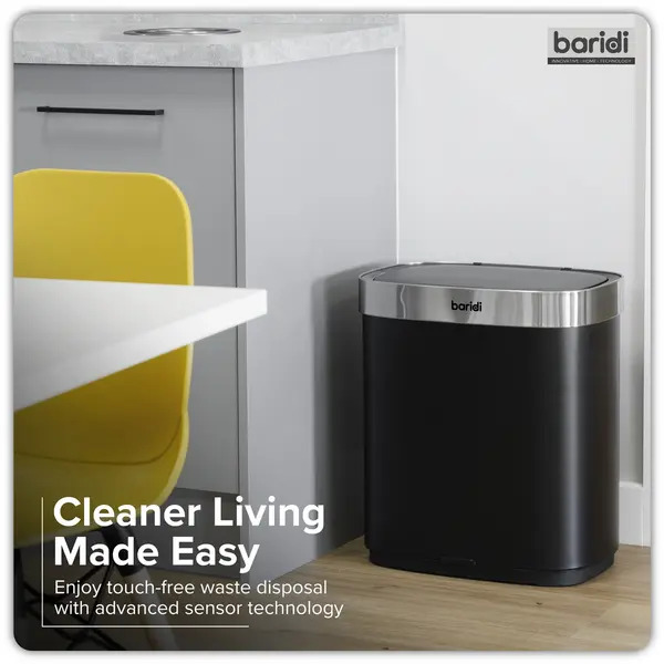 Sealey DH281 Sensor Bin 50L - Black/Stainless Steel