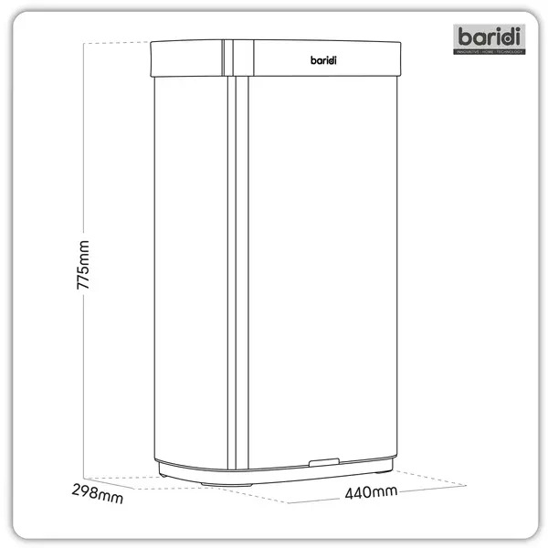Sealey DH283 Sensor Bin 80L - Black/Stainless Steel
