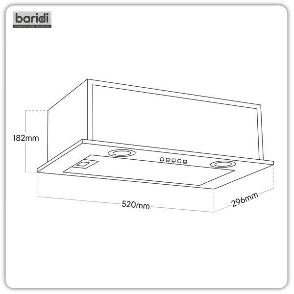 Sealey DH284 Baridi Cooker Hood with 5 Layer Filter 52cm - Stainless Steel