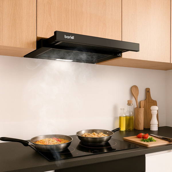 Sealey DH287 Baridi Telescopic Cooker Hood with Aluminium Filters 60cm - Black