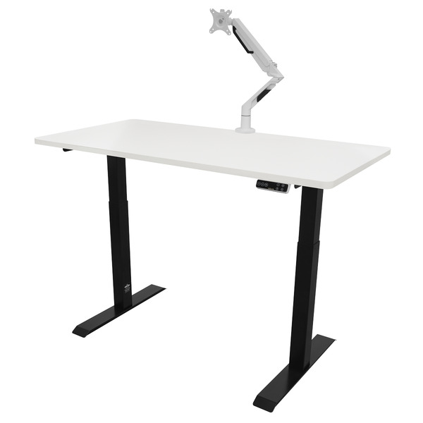 Sealey Dellonda White Electric Height Adjustable Standing Desk, 1400 x 700mm Dual Motor 100kg