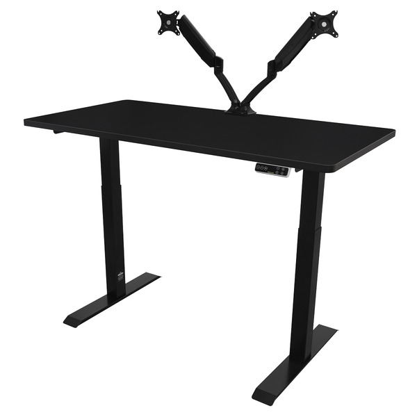 Sealey Dellonda Black Electric Height Adjustable Standing Desk, 1400 x 700mm Dual Motor 100kg