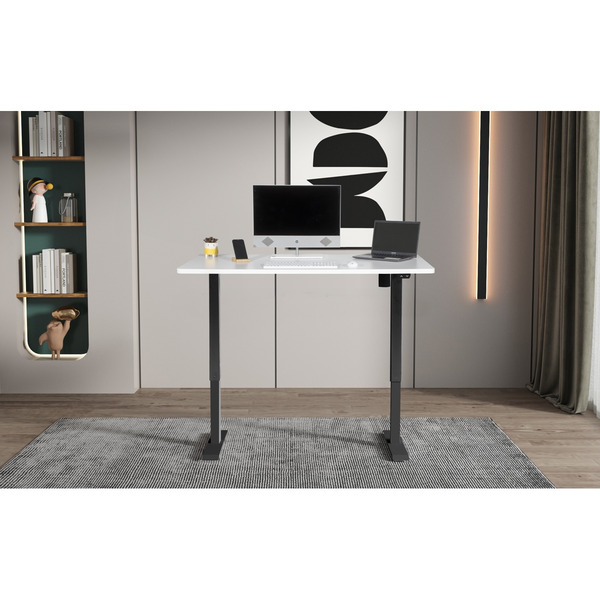 Sealey Dellonda Single Motor Ultra-Quiet Adjustable-Height Electric Sit/Stand Desk - White Desktop