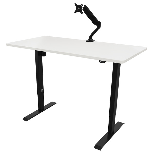 Sealey Dellonda Single Motor Ultra-Quiet Adjustable-Height Electric Sit/Stand Desk - White Desktop