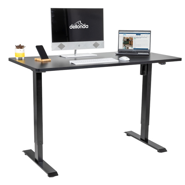 Sealey DH38 Dellonda Single Motor Ultra-Quiet Adjustable-Height Electric Sit/Stand Desk - Black Desktop