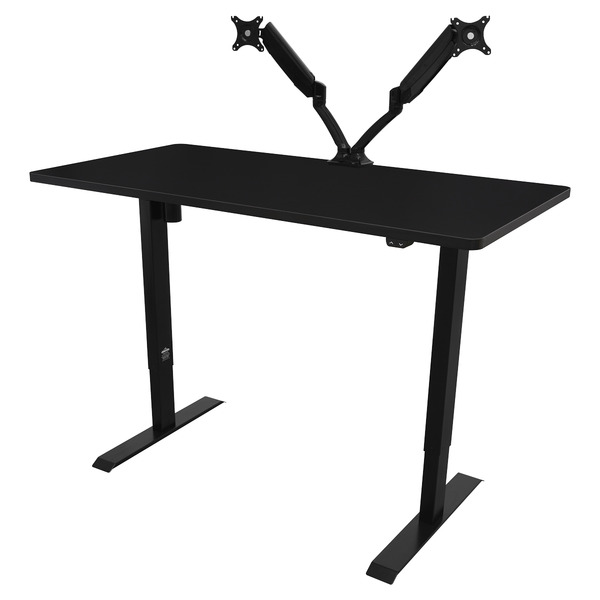 Sealey DH38 Dellonda Single Motor Ultra-Quiet Adjustable-Height Electric Sit/Stand Desk - Black Desktop