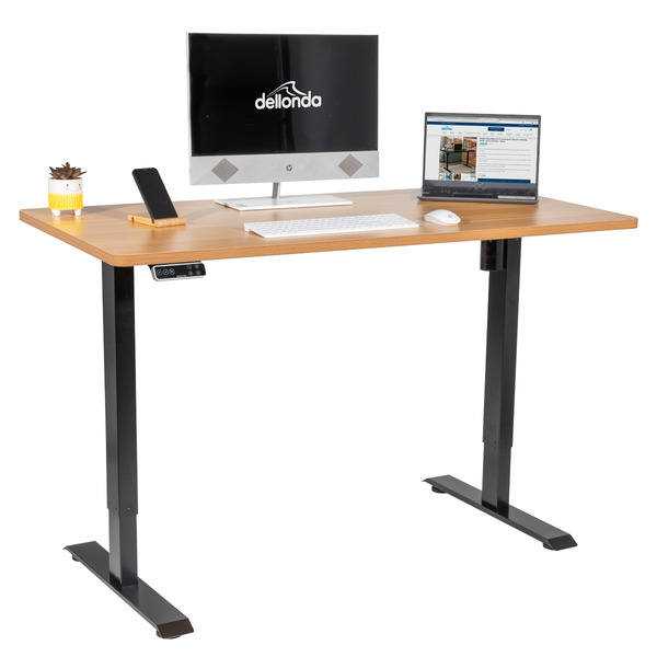 Sealey Dellonda Oak Electric Adjustable-Height Standing Desk with Memory, Quiet & Fast 1400 x 700mm
