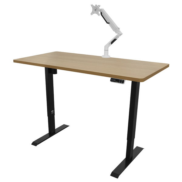 Sealey Dellonda Oak Electric Adjustable-Height Standing Desk with Memory, Quiet & Fast 1400 x 700mm
